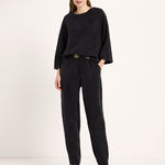 LANIUS black Bemberg cupro blouse with 3/4 sleeves, photo 2