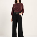 LANIUS chocolate Bemberg cupro blouse with 3/4 sleeves, photo 3