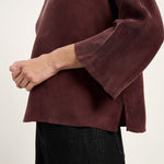LANIUS chocolate Bemberg cupro blouse with 3/4 sleeves, photo 5