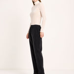 LANIUS black Bemberg cupro trousers with a relaxed fit, photo 3