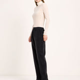 LANIUS black Bemberg cupro trousers with a relaxed fit, photo 3