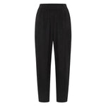 LANIUS black Bemberg cupro trousers with a relaxed fit, front view