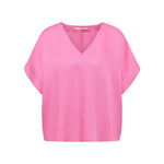 LANIUS orchid pink draped V-neck top in TENCEL Lyocell, photo 2