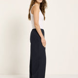 LANIUS midnight blue drawstring trousers in GOTS organic linen, photo 2