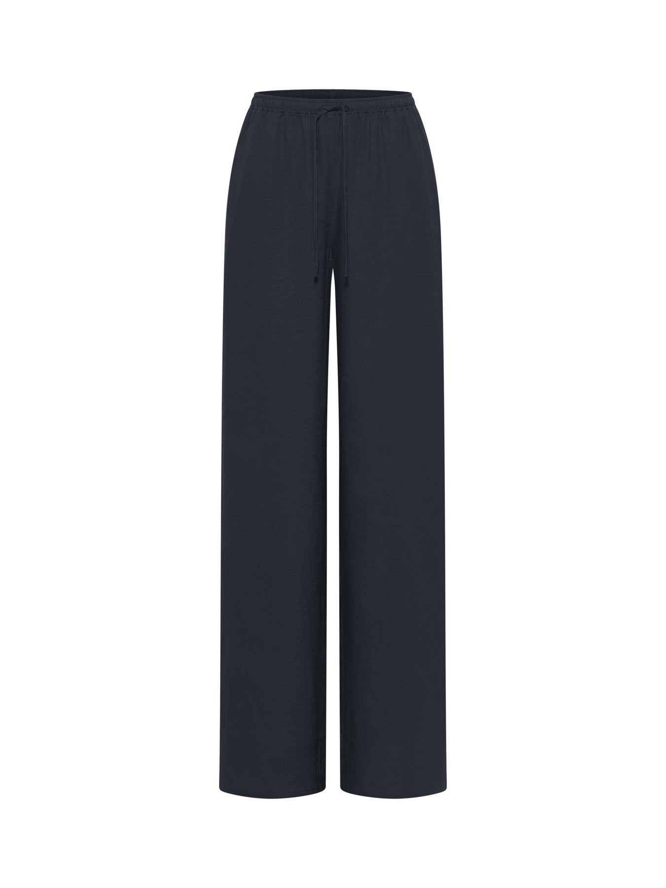 LANIUS midnight blue drawstring trousers in GOTS organic linen, photo 5