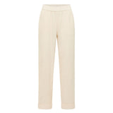 LANIUS cream corduroy trousers with elasticated waist, front view
