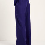 LANIUS violet wide-leg trousers in TENCEL Lyocell, back view
