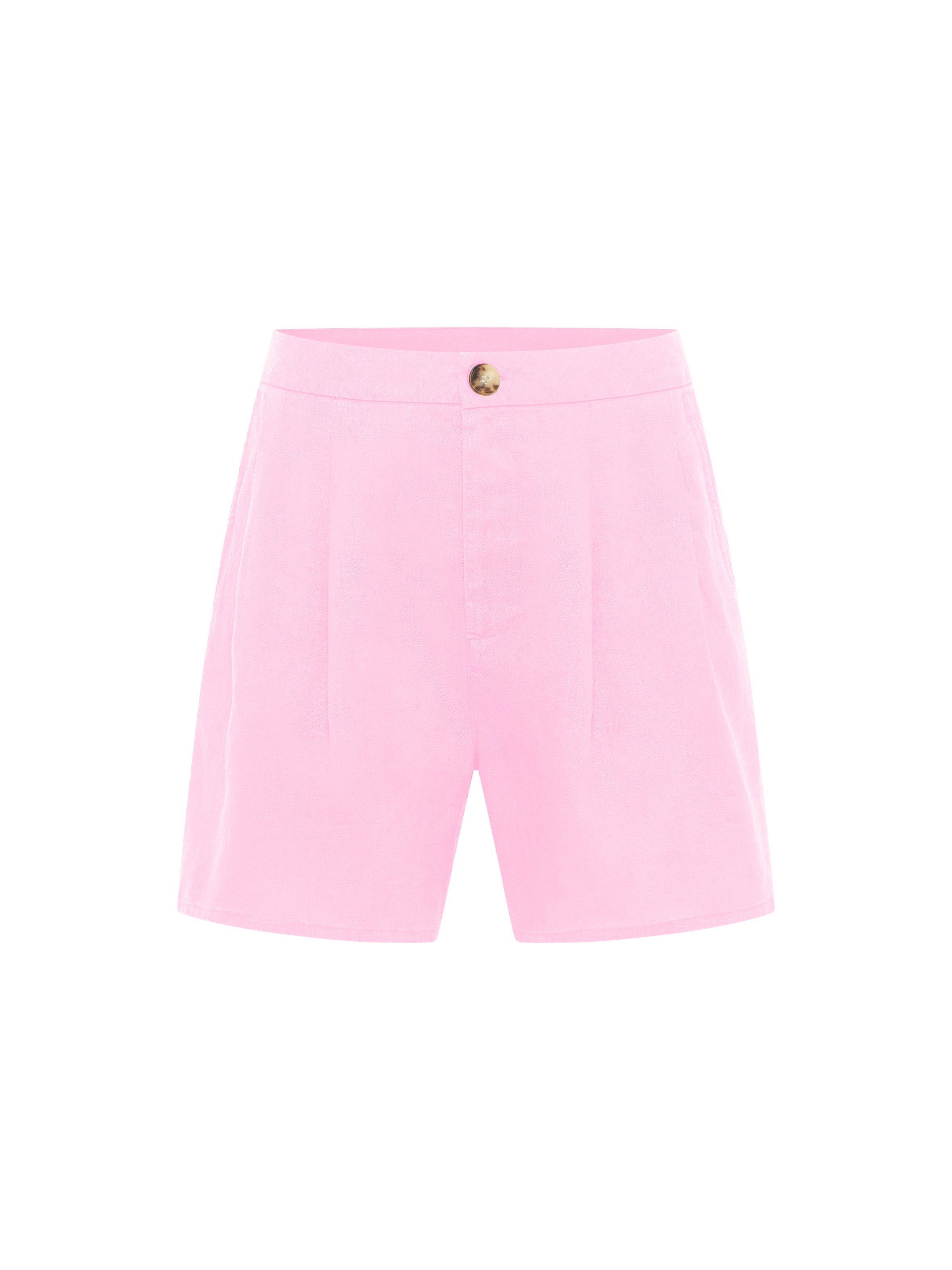 Organic Linen Shorts — Pink Orchid by LANIUS — fair fashion in organic materials, view 3