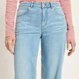 LANIUS relaxed straight jeans in light blue – waist detail