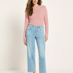 LANIUS relaxed straight jeans in light blue – full look