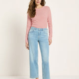 LANIUS relaxed straight jeans in light blue – full look