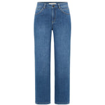 LANIUS relaxed straight jeans in mid blue – flat lay