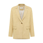 LANIUS sustainable linen and organic cotton blazer in khaki-creme.