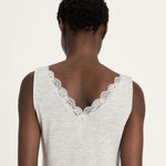 Lace Trim Organic Cotton Vest – Grey Marl by LANIUS — fair fashion in organic materials, view 4
