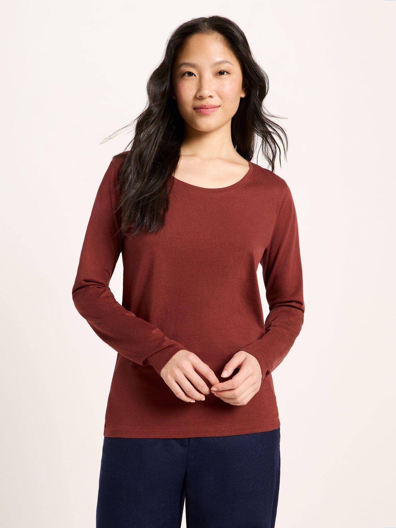 LANIUS mahogany long-sleeve organic cotton T-shirt, photo 3