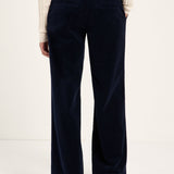 LANIUS midnight blue Marlene corduroy trousers, back view