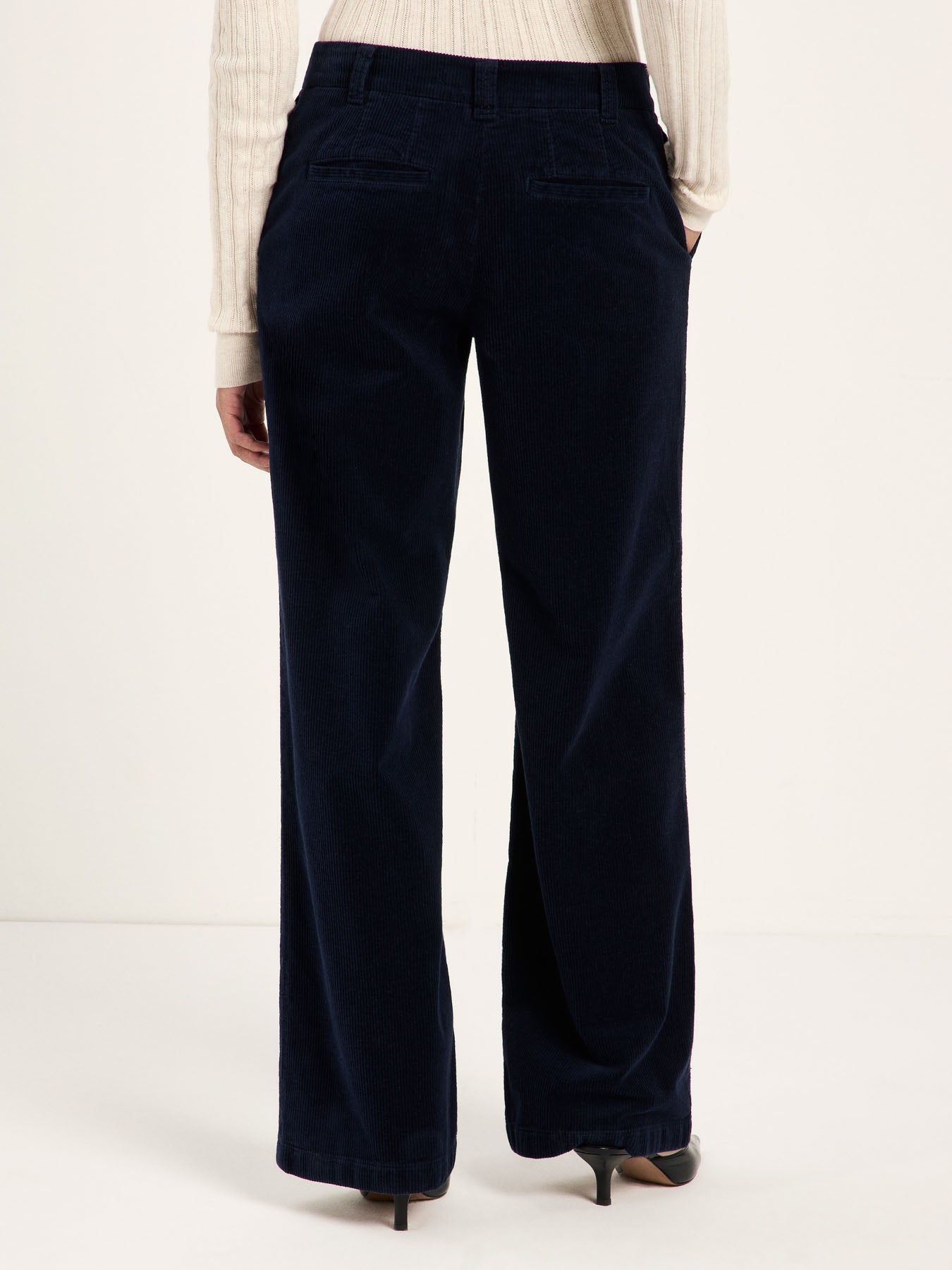 LANIUS midnight blue Marlene corduroy trousers, back view