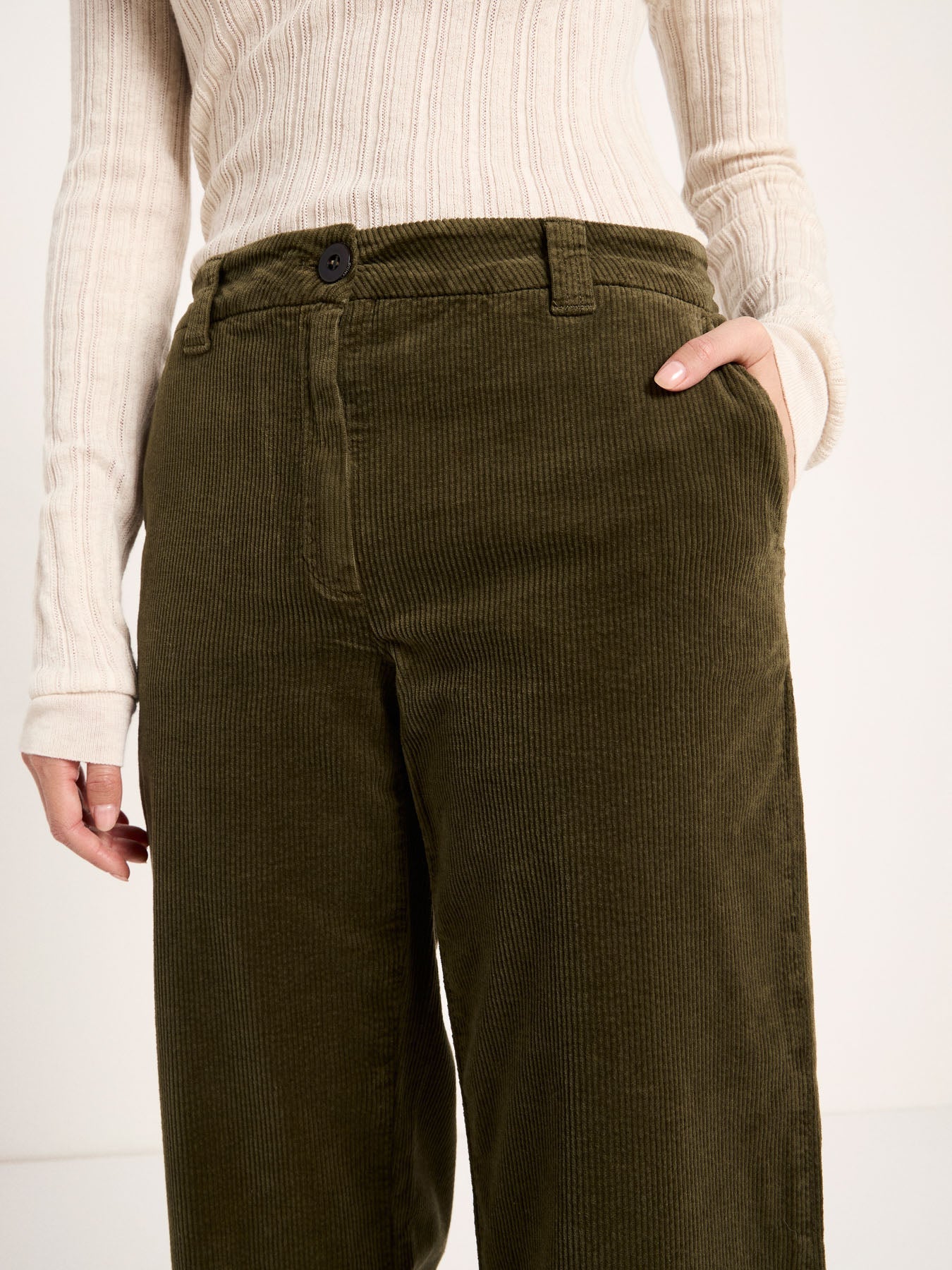 LANIUS Marlene wide-leg trousers in turtle organic cotton corduroy, photo 4