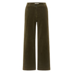 LANIUS Marlene wide-leg trousers in turtle organic cotton corduroy, front view