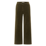 LANIUS Marlene wide-leg trousers in turtle organic cotton corduroy, front view