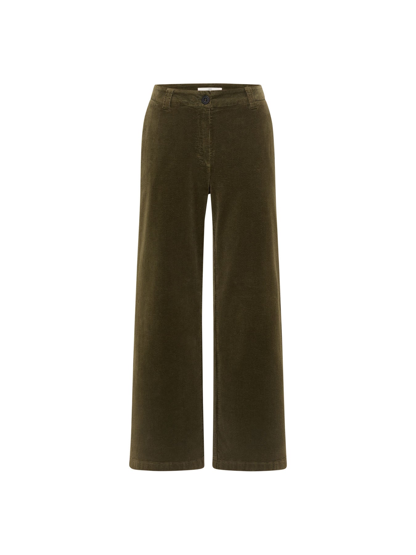 LANIUS Marlene wide-leg trousers in turtle organic cotton corduroy, front view