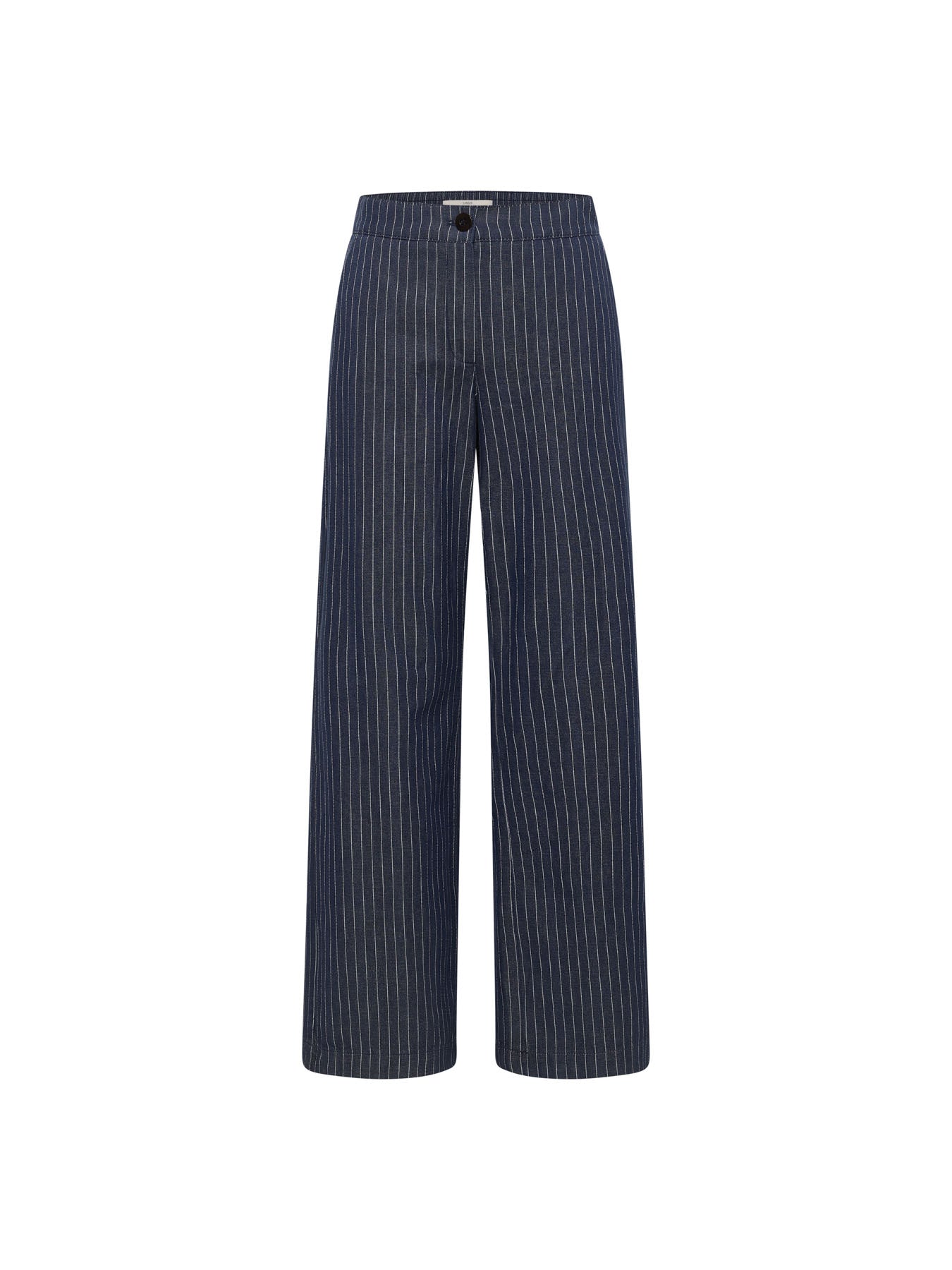Marlene Pinstripe Trousers | Navy & White by LANIUS — fair fashion in organic materials, front view
