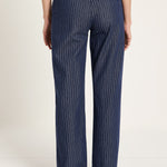 Marlene Pinstripe Trousers | Navy & White by LANIUS — fair fashion in organic materials, view 5