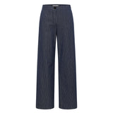 Marlene Pinstripe Trousers | Navy & White by LANIUS — fair fashion in organic materials, front view