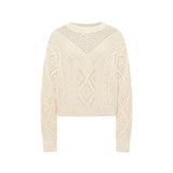 Open-Knit Organic Cotton Sweater — Ecru by LANIUS — fair fashion in organic materials, view 3