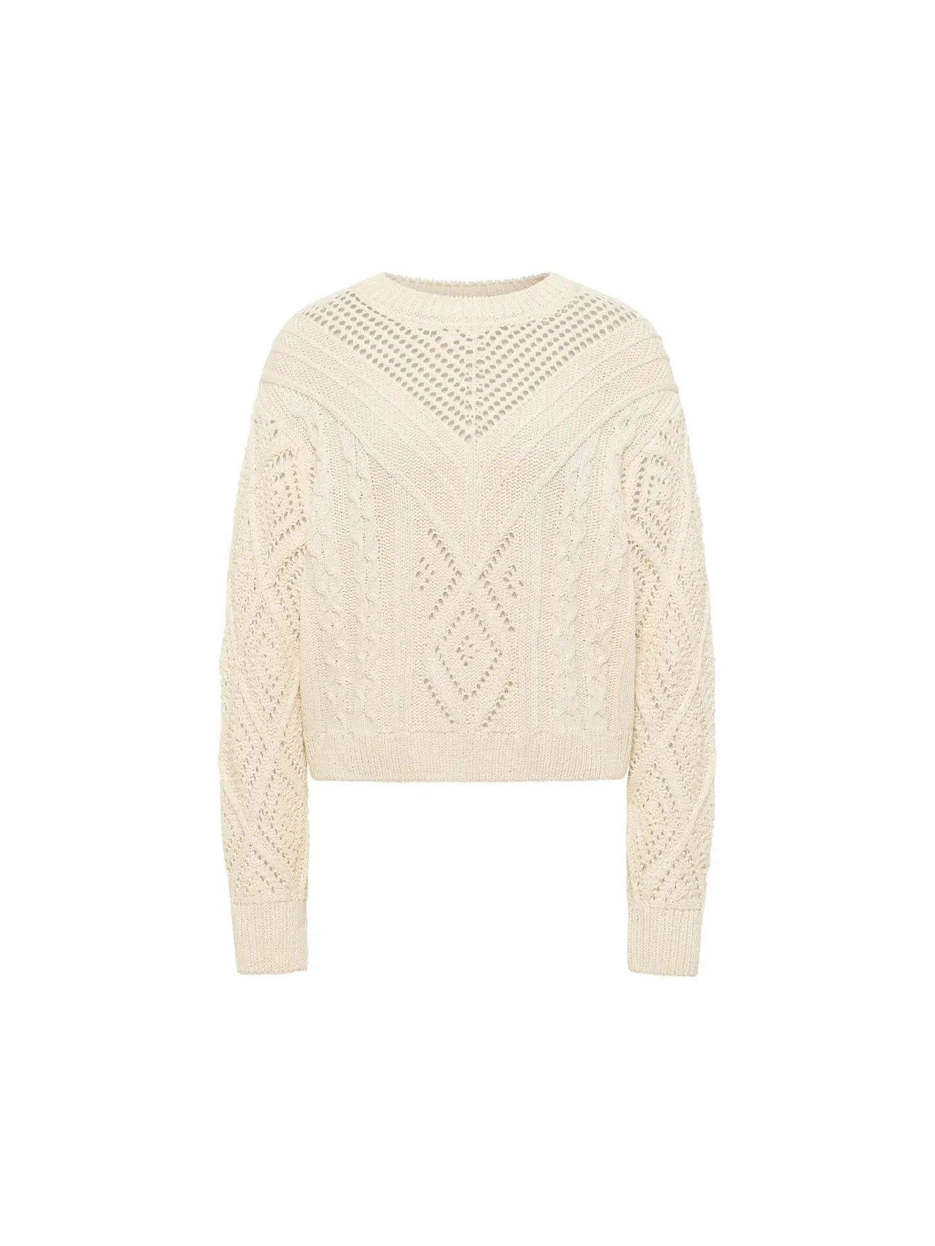Open-Knit Organic Cotton Sweater — Ecru