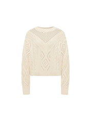 Open-Knit Organic Cotton Sweater — Ecru