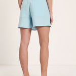 Organic Linen Shorts — Sky Blue by LANIUS — fair fashion in organic materials, view 3