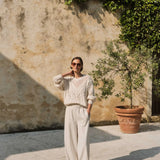 Open-Knit Organic Cotton Sweater — Ecru
