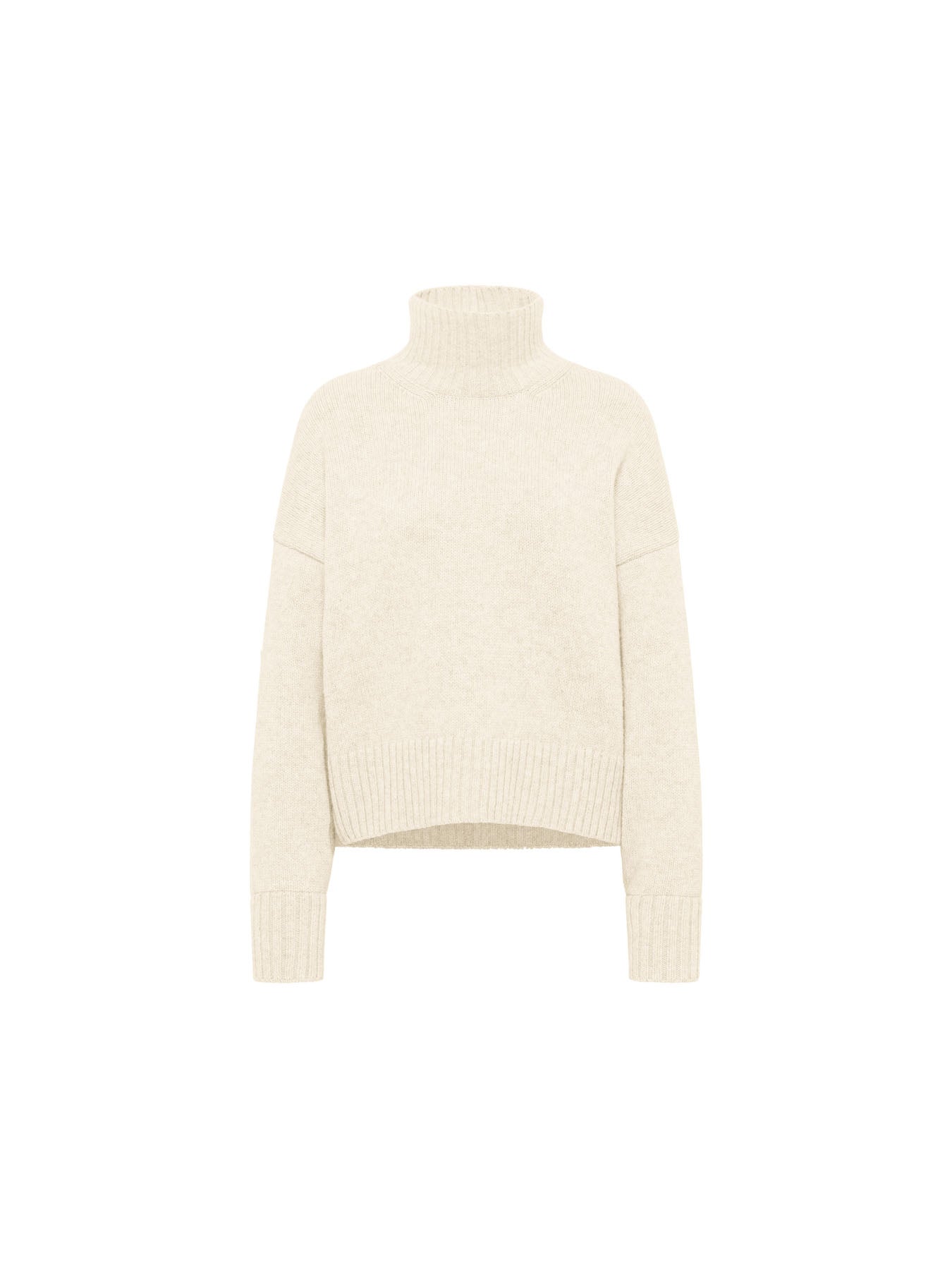 LANIUS oversized jumper in off-white organic virgin wool and cotton, front view