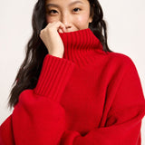 LANIUS oversized jumper in red with extra-long sleeves, another view