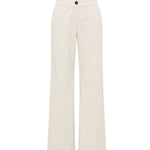 Pinstripe Marlene Trousers - Ecru & Black by LANIUS — fair fashion in organic materials, view 2