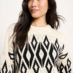 LANIUS Norwegian sweater – jacquard close-up on the model