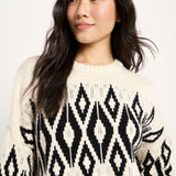 LANIUS Norwegian sweater – jacquard close-up on the model