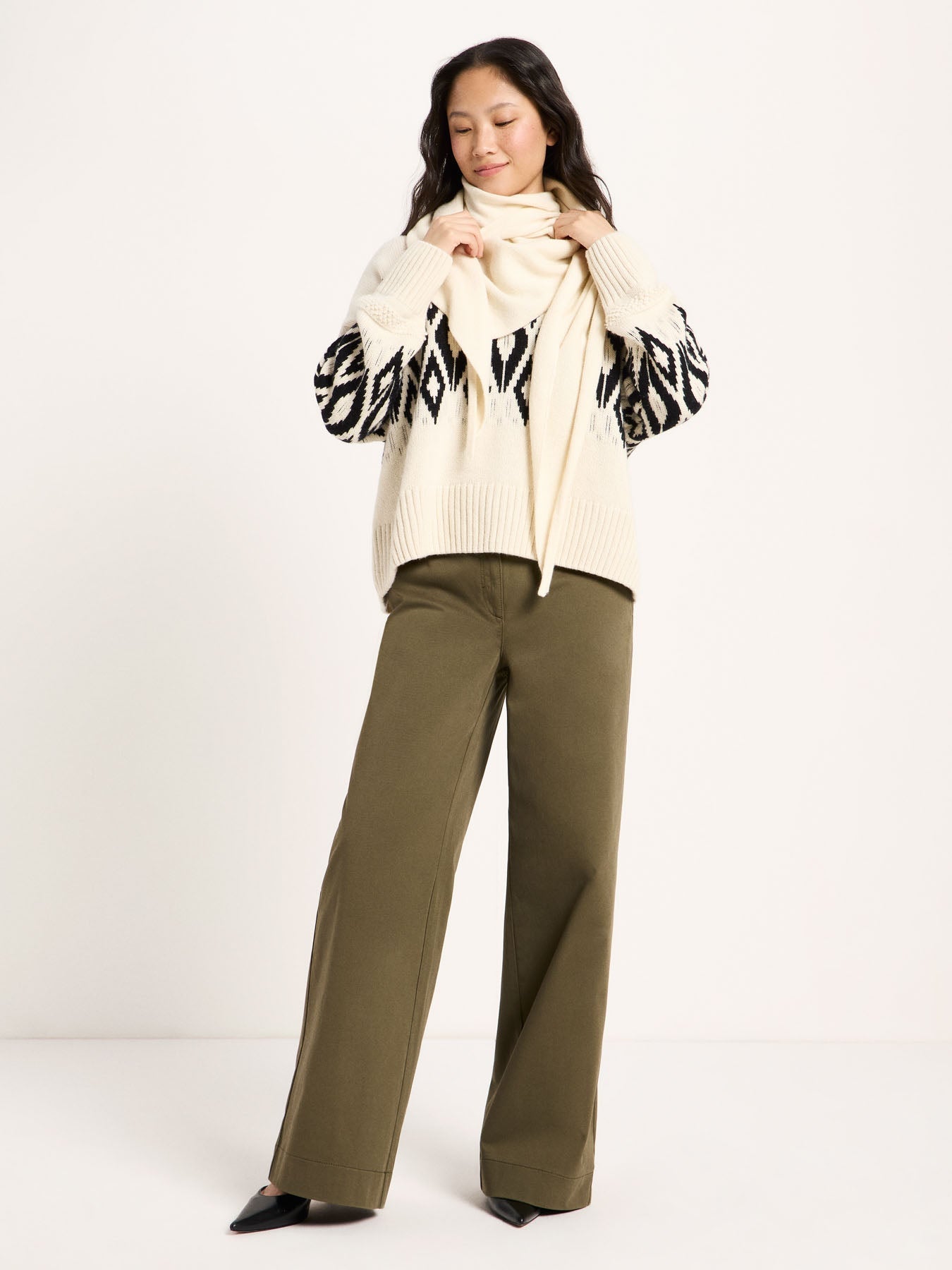 LANIUS Norwegian sweater with jeans – full look