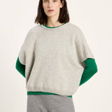 LANIUS knit vest in grey melange – front view