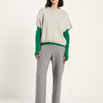 LANIUS knit vest in grey melange – full look