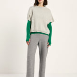 LANIUS knit vest in grey melange – full look