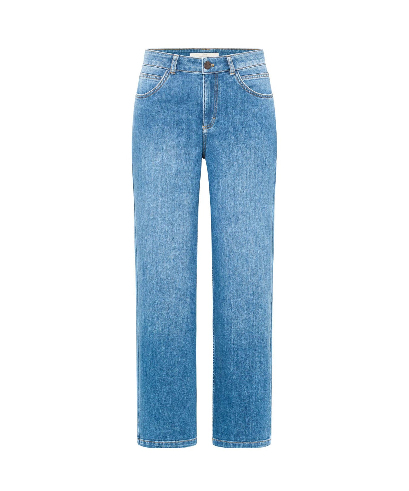 Lanius relaxed jeans in mid blue organic Candiani denim, premium sustainable fashion at 99things.ch Switzerland