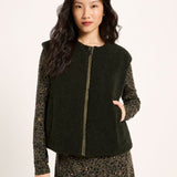 LANIUS reversible quilted jacket in turtle with a boxy cut and piped pockets, another view