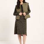 LANIUS reversible quilted jacket in turtle with a boxy cut and piped pockets, another view