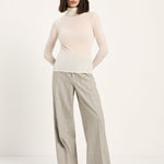 LANIUS roll-neck top in cream TENCEL Lyocell, another view