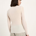 LANIUS roll-neck top in cream TENCEL Lyocell, back view