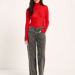 LANIUS roll-neck top in red TENCEL Lyocell, another view