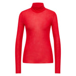 LANIUS roll-neck top in red TENCEL Lyocell, front view