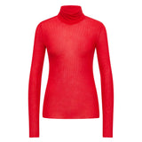 LANIUS roll-neck top in red TENCEL Lyocell, front view